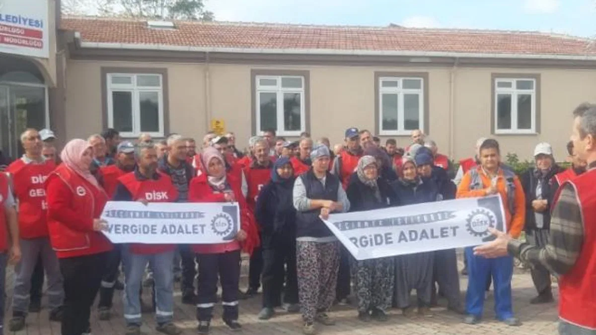 Keşan'da belediye çalışanları 'vergide adalet' mücadelesinde