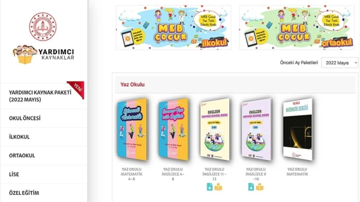 Matematik ve İngilizce yaz okulu programına uygun etkinlikler erişime açıldı