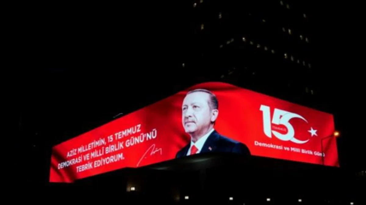 Cumhurbaşkanı Erdoğan'ın mesajı dijital gösterimde