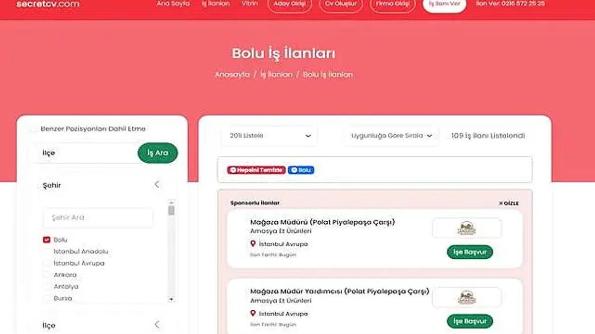Bolu İş İlanları