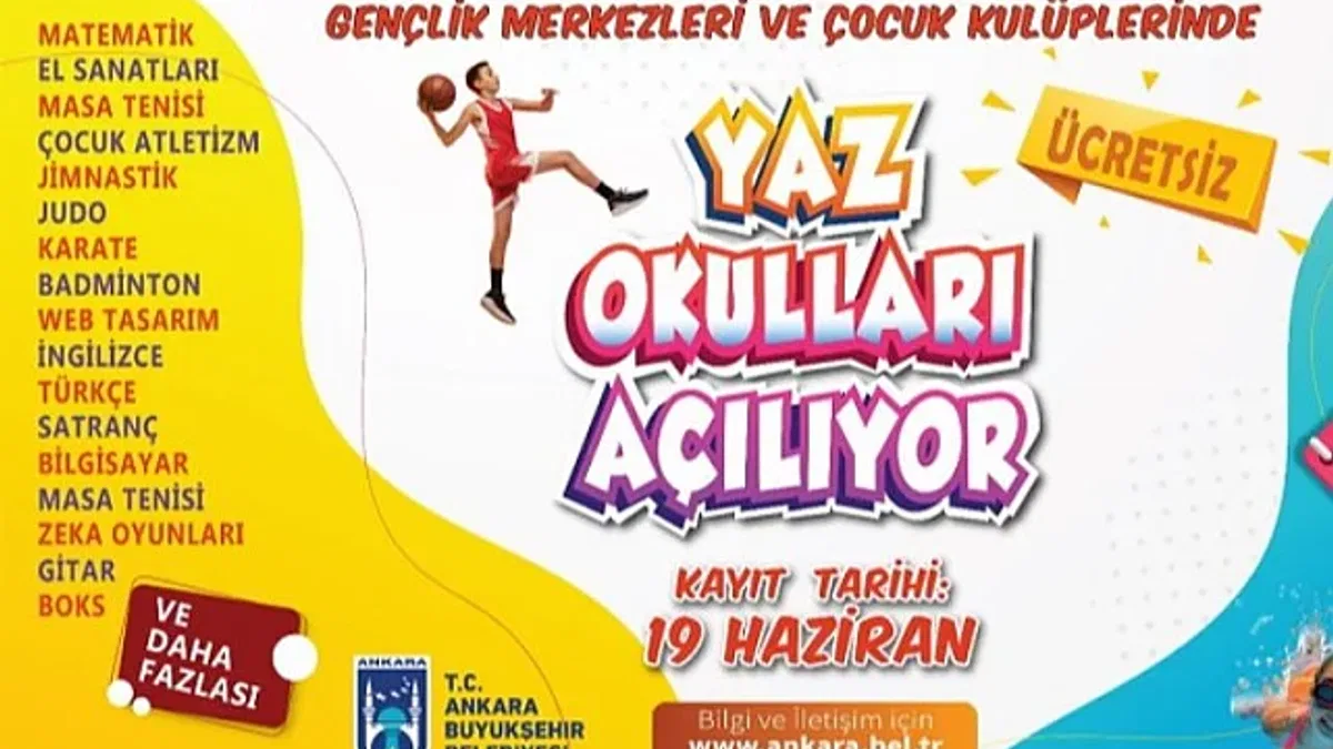 Ankara Büyükşehir Belediyesi yaz okulları başlıyor
