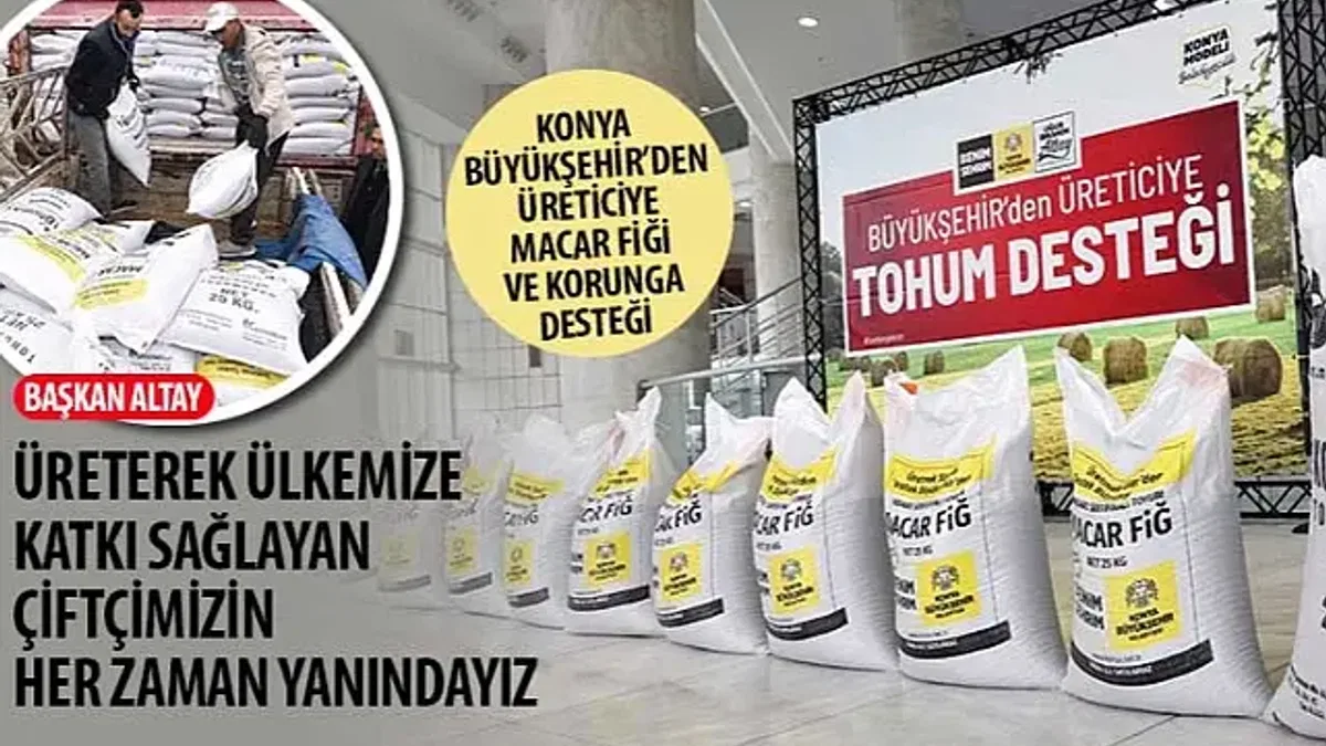 Konya Büyükşehir'in üreticiye tohum desteği sürüyor