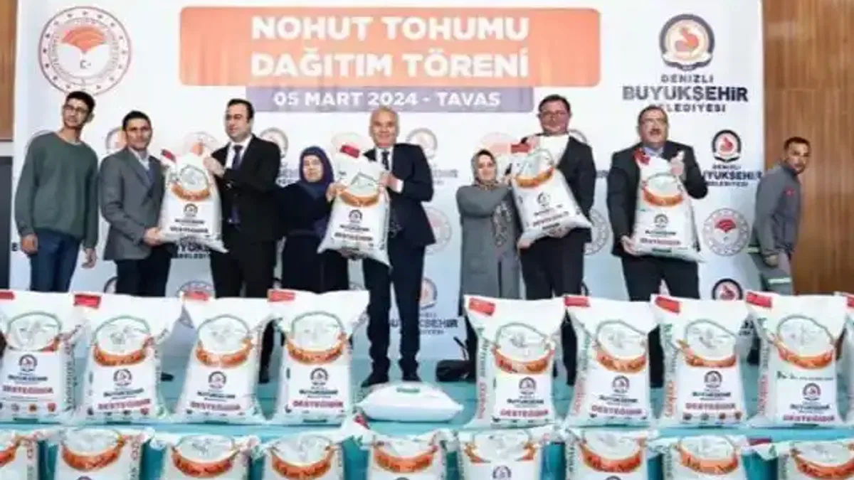 Çiftçiye nohut tohumu desteği
