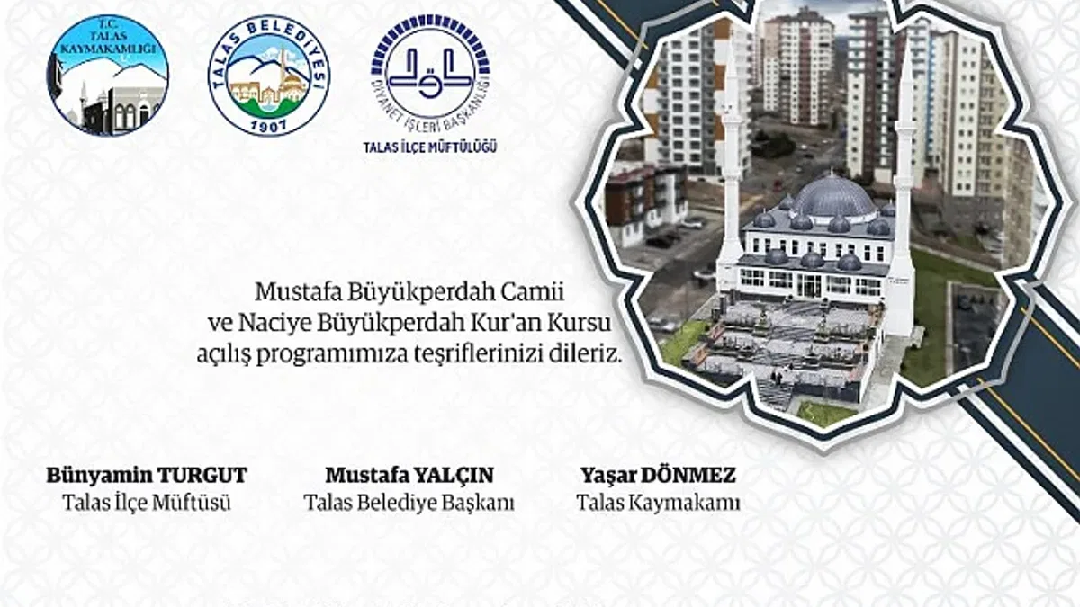 Kayseri Talas'ta Mustafa Büyükperdah Camii açılıyor