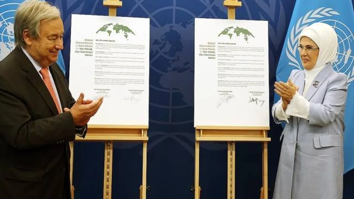 Guterres ve Emine Erdoğan, "Sıfır Atık Projesi" için iyi niyet beyanı imzaladı